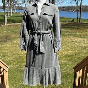 Zara gray denim-look midi dress S